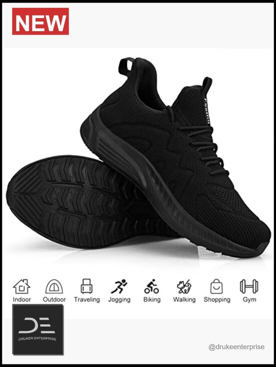 Non Slip Walking Sneakers Lightweight Breathable Slip On Running Shoes Athletic